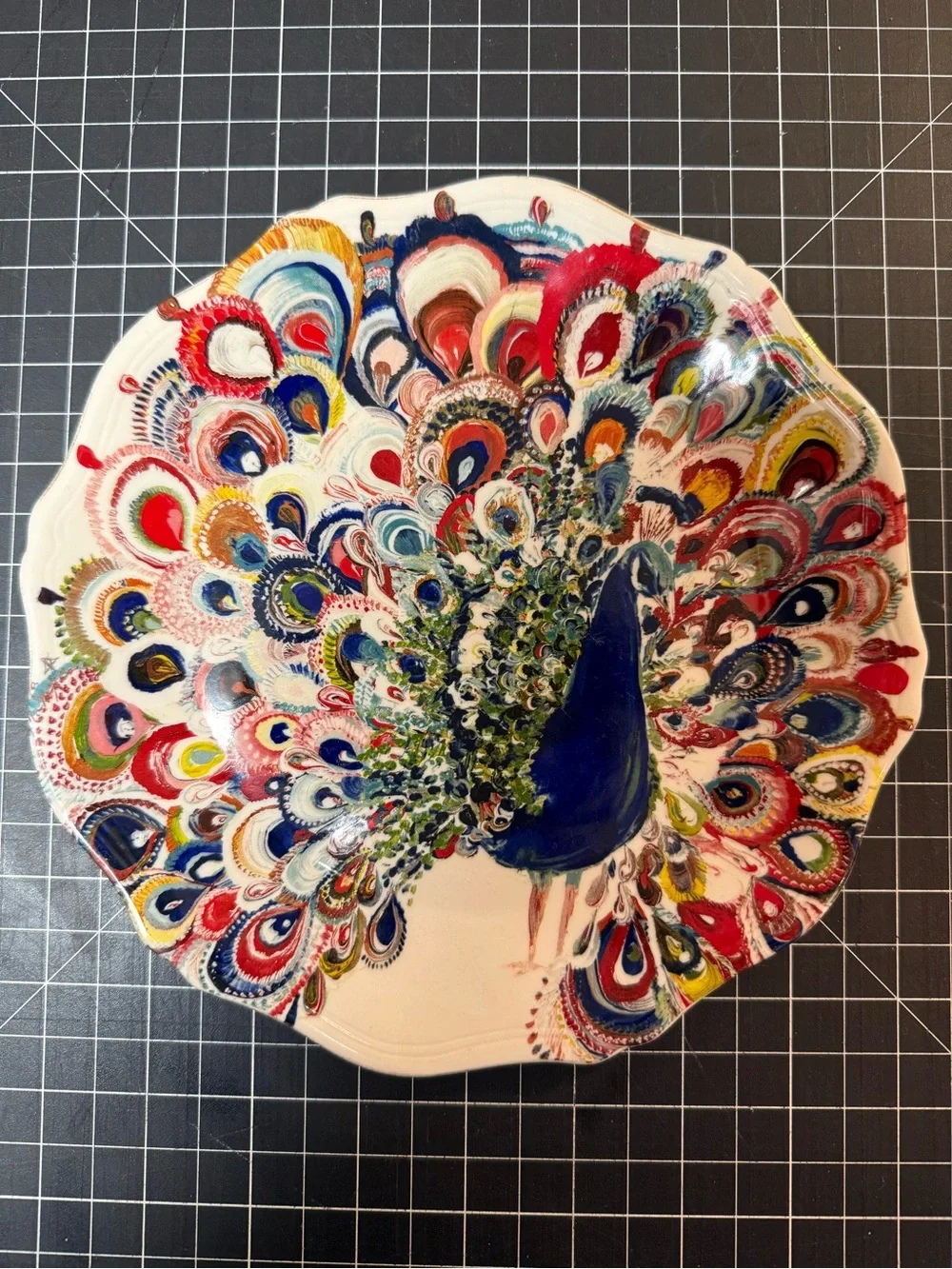 Anthropologie- Starla M. Hoffman Peacock plate - gorgeous